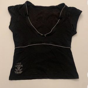 Vive Maria black scoop neck top